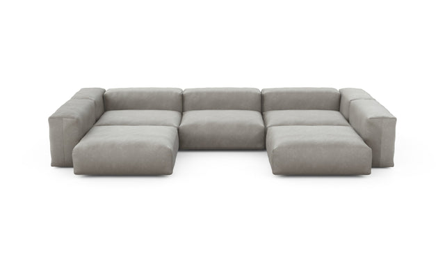 Preset u-shape sofa - velvet - light grey - 377cm x 241cm