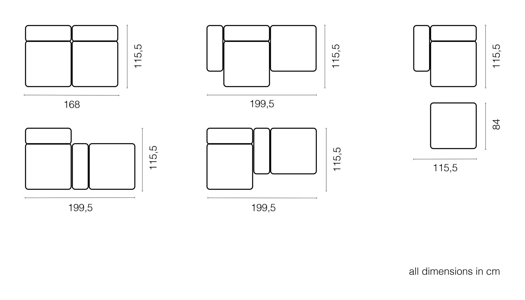 vetsak®-Two Seat Lounge Sofa S Canvas beige