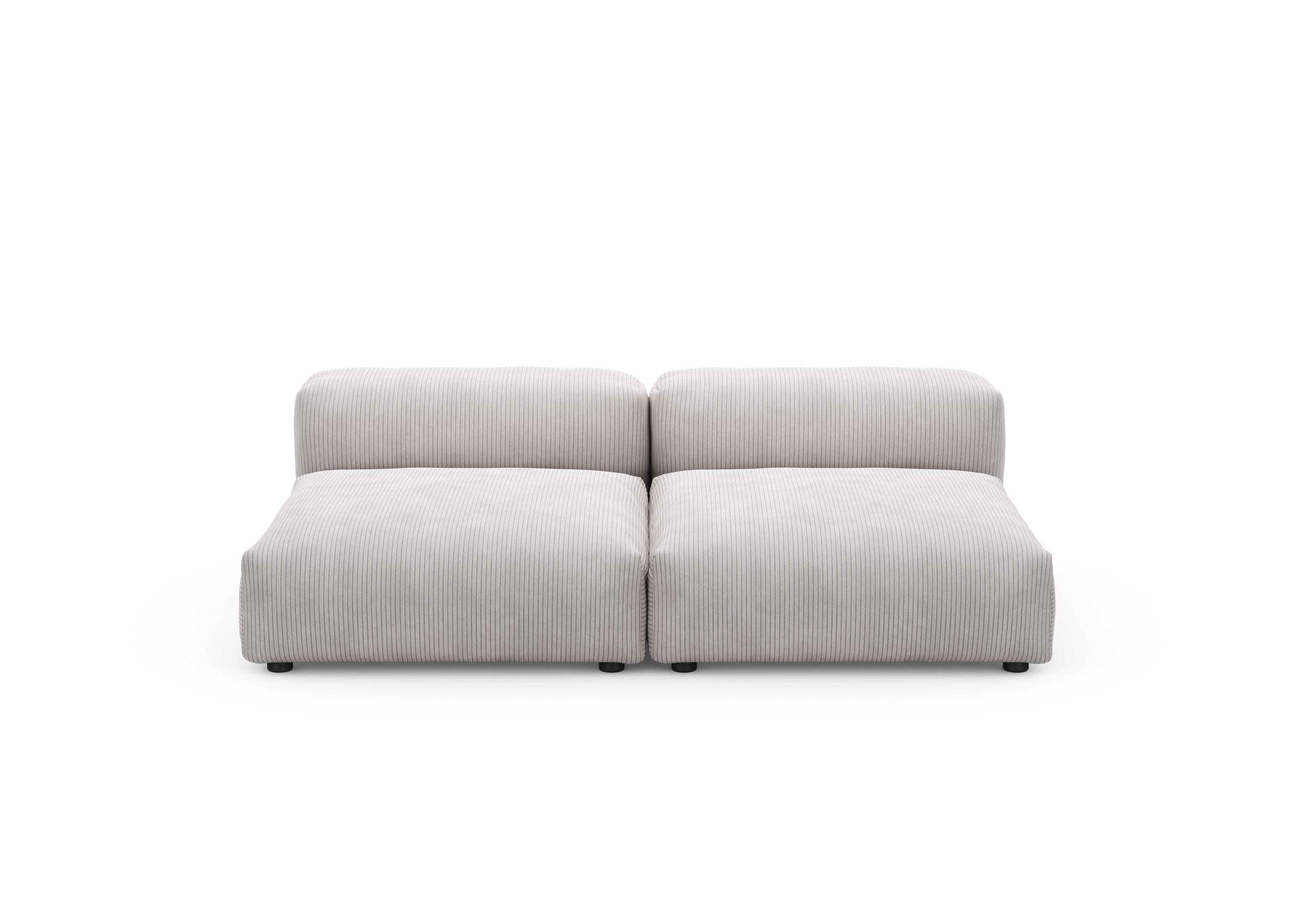 vetsak®-Two Seat Lounge Sofa L Cord Velours platinum