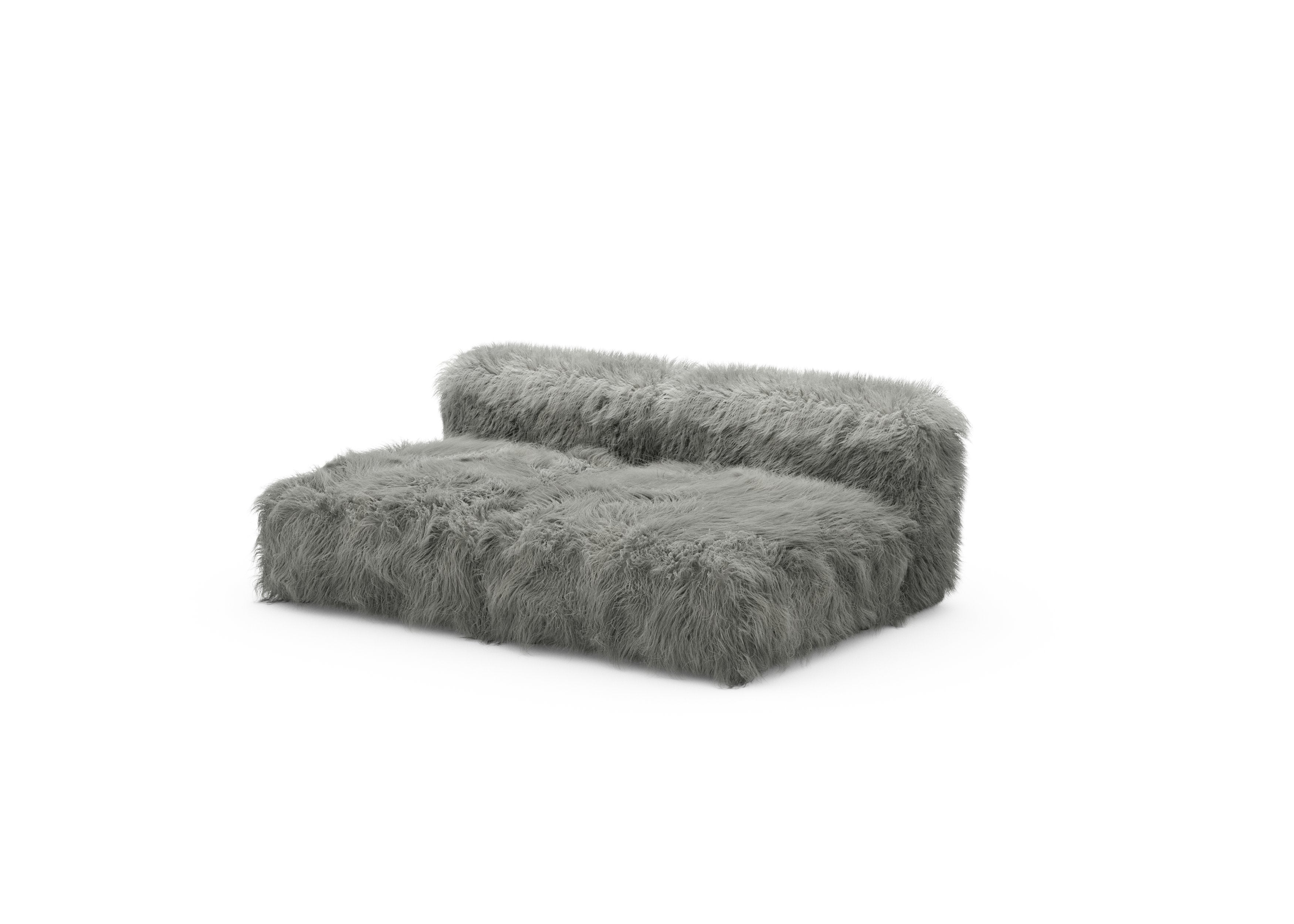 vetsak®-Two Seat Lounge Sofa S Flokati grey