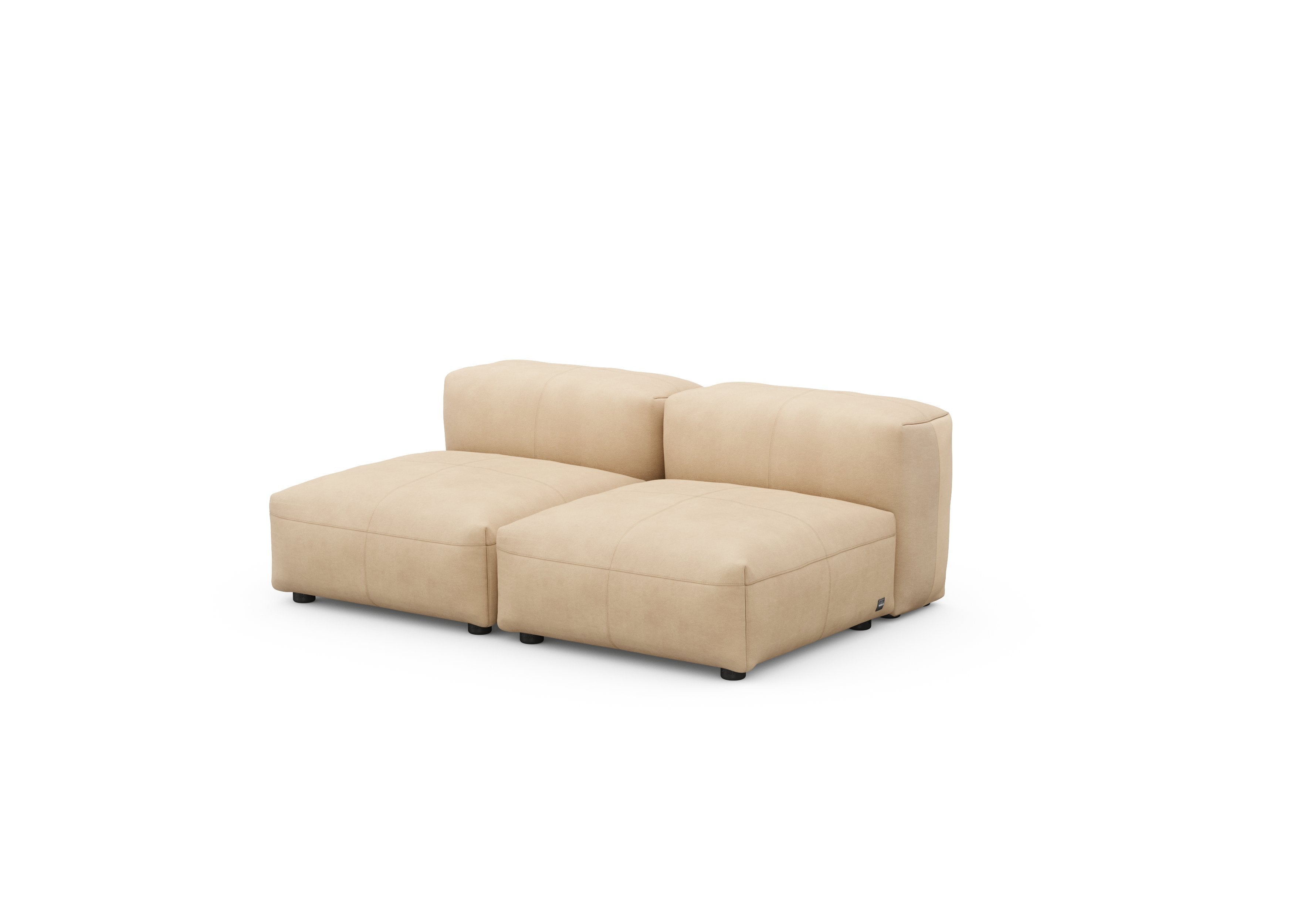 vetsak®-Two Seat Lounge Sofa S Leather light beige